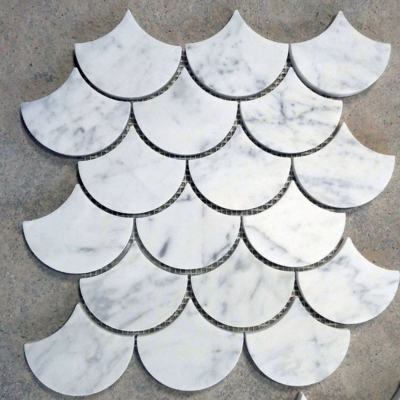 Fan Mosaic/ Fish scale Marble Mosaic tile