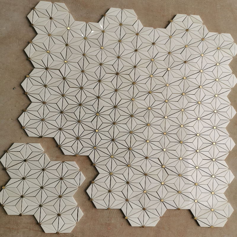 Dolomite marble Geometric mosaic