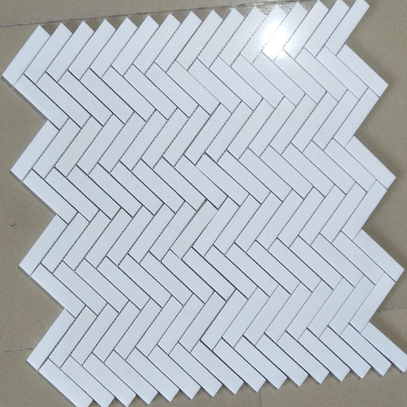 Herringbone Mosaic Tile,Thassos White